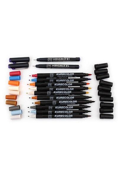 supertrend Zig Kurecolor Mangaca Fine&Brush Double Sided Pen CNKC-2200 No 204 Light Carmine
