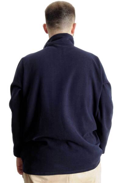 ModeXL Синій світшот великого розміру - з високим коміром і застібкою-блискавкою 23548