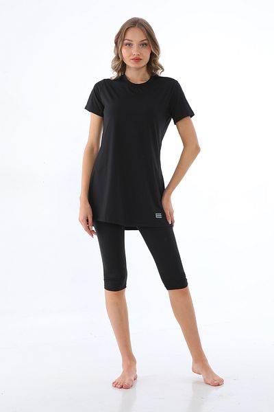 Elif Okur Short Sleeve Pool Swimsuit Black 7433