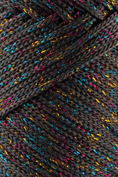 SENSY Multi Sparkle Glittered Polyester Macrame Yarn 100 Gr Polyester Macrame Yarn Dark Gray 1.5 Mm - 150 M