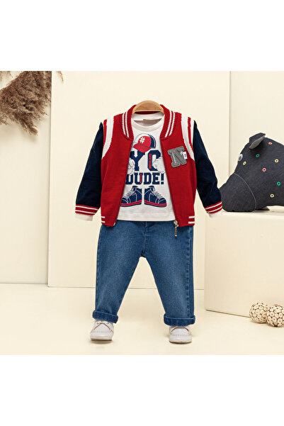 Gocoland سترة جامعية شهرية للأولاد والرضع مكونة من 3 قطع