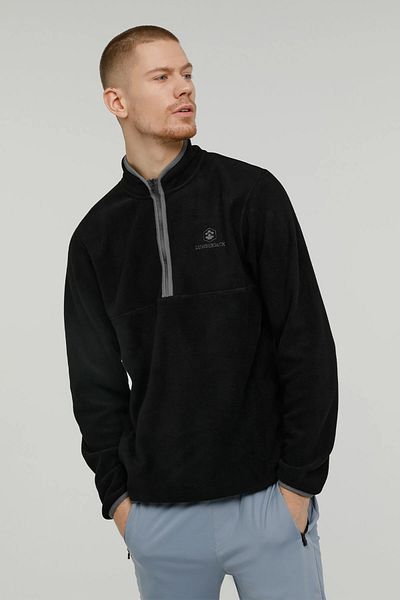 lumberjack Half Zipper Zack Black Men's Fleece 2W7LMP1023PR