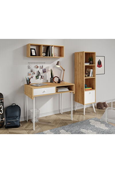 Genel Markalar Major Kahverengi 3 Parçalık Çalışma Masası Seti