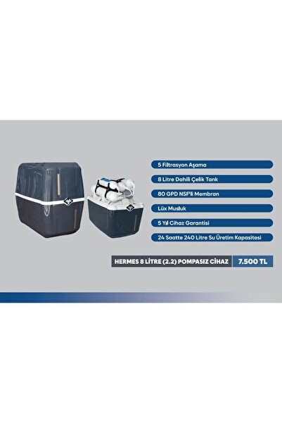 Liberty HERMES 8 LİTRE (2.2) POMPASIZ SU ARITMA CİHAZI
