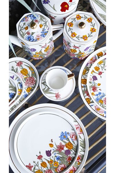 Lucky Art Olivia Bone Coffee Cup 6 Pieces