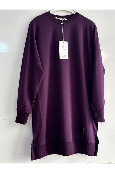 Soul Organic Cotton Crew Neck Above Knee Tunic/Sweatshirt 30644