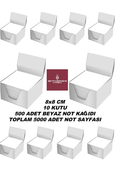 SEYFİKİRTASİYE 8X8 CM CUBE NOTE 500 PAGES X 10 PACKAGES TOTAL 5000 PAGES
