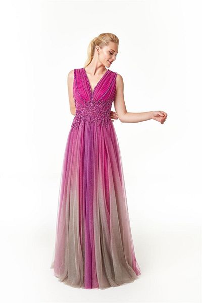 ÖMÜR INN Pink Evening Dress