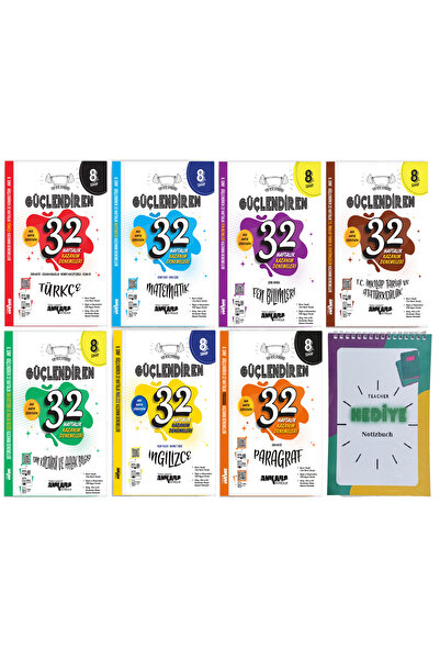 Ankara Yayıncılık 2024 Güncel 8.Sınıf Tüm Dersler Güçlendiren 32 Haftalık Yen...