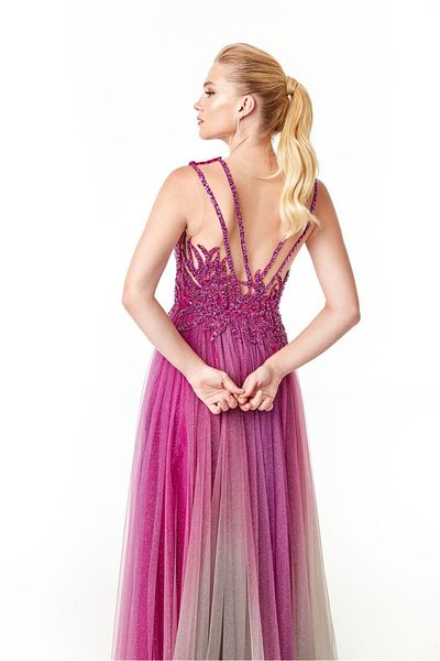 ÖMÜR INN Pink Evening Dress