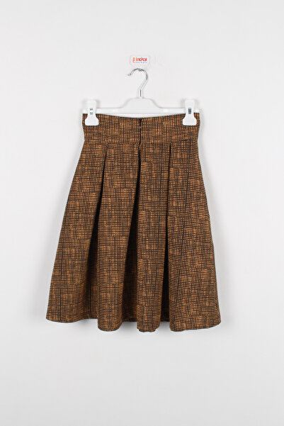 incity Girl's Knee Length Checkered Pleated Skirt