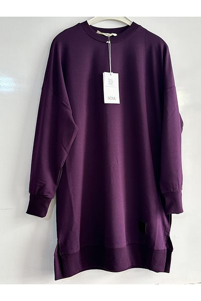 Soul Organic Cotton Crew Neck Above Knee Tunic/Sweatshirt 30644