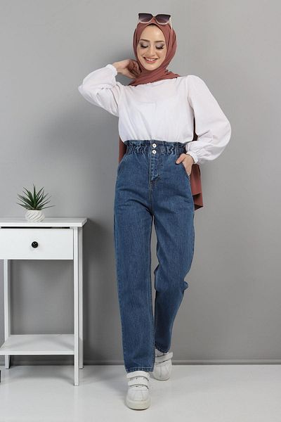 Modamihram Džínové kalhoty s elastickým pasem Light Denim 5021