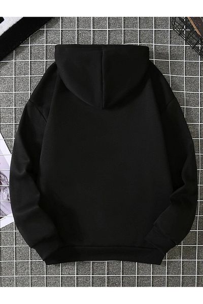 PALPİTO Φούτερ με κουκούλα Unisex Μαύρο Mini Saturn με κουκούλα