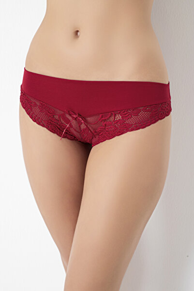 Ramior Pack of 5 Lace Detailed Bikini Panties Black, Red, White, Plum, Pink