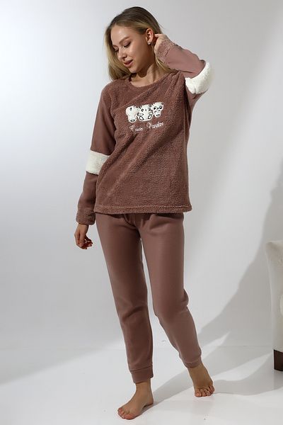 Wordex Σετ γυναικείες πιτζάμες Fwn 5024 βελούδινο Welsoft Fleece Winter Soft