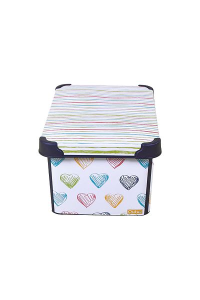 QUTU Style Box Color Zigzag Decorative Toy Box 10 Liters