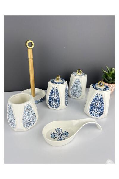 ACAR 6 قطع بورسلين فاخر 6 قطع طقم مطبخ Mzk بورسلين