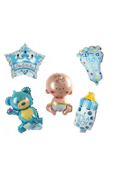 Kazanabil Baby Figured Foil Balloon Set Blue