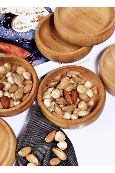 Işıltı My Home 6 قطع من وعاء الوجبات الخفيفة الخشبي الطبيعي المصنوع من خشب ال...