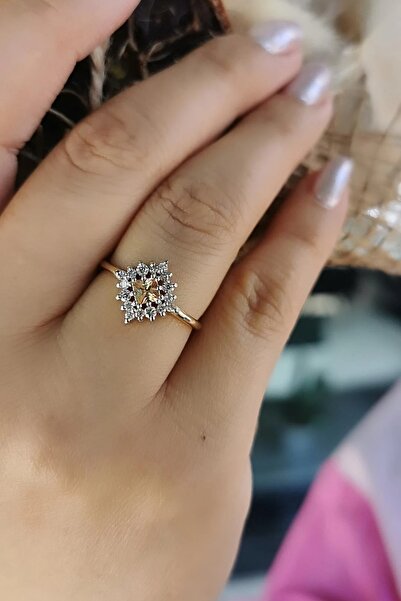 Utku Kuyumculuk 14 AYAR ÖZEL TASARIM 0,23 CT PIRLANTA TAŞLI 0,41 CT TOPAZ TAŞ...