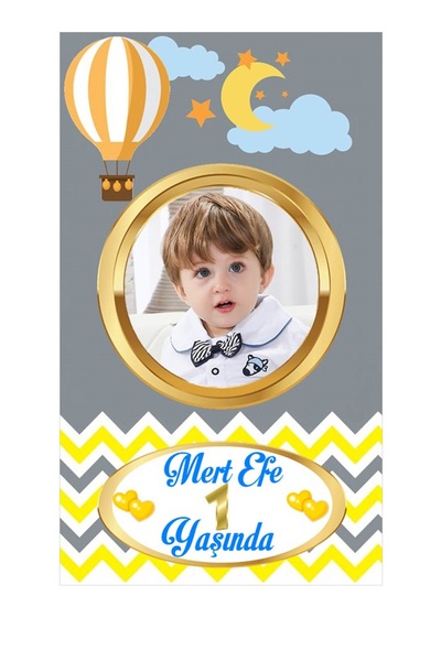 Pasta9 Bir Yaş Resimli Erkek Çocuk Magnet Büyük Boy 6,5x9,5 Cm 16 Adet Gelece...