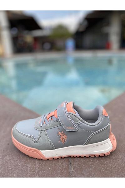 U.S. Polo Assn. U.S. POLO GIRL'S SNEAKERS1391311 GWEN JR 3PR GRAY SALMON