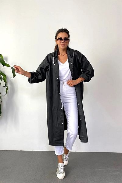 Orvila Eva Αδιάβροχο Μακρύ Αδιάβροχο Unisex - Γυναικείο Ανδρικό κουκούλα με κουκούλα Στάνταρ μέγεθος