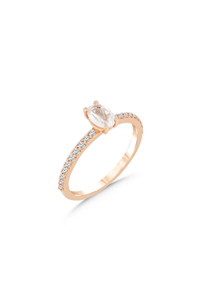DİAMİNE PIRLANTA Pırlanta Tektaş Yüzük Oval Topaz