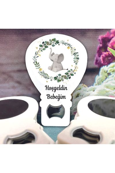 Ege ajans 10 baby elephant balloon opener magnets (with card and gelatin)