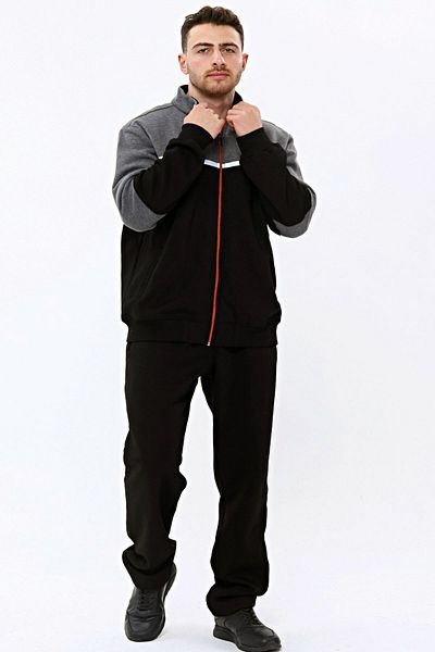Marco Ferry Black Men's 3 Thread Rose Gold Half Turtleneck Winter Plus Size Tracksuit EDY5206SYH