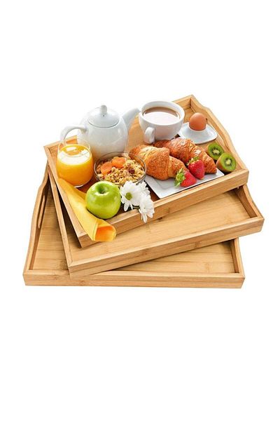 ELZEY HOME Bamboo Rectangular Presentation Tray 33x22 cm Natural