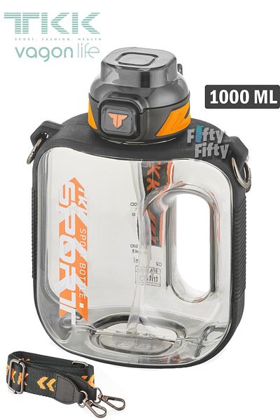 Vagonlife Tkk 1000 ml - Bpa Free Hanging Water Bottle with Dual Use Straw Fftkk1022-1000