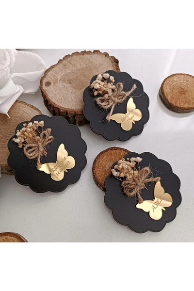 harmoni strings Bebek Mevlüt Hediyelik Siyah Renkli Ahşap Magnet, Hediyelik A...