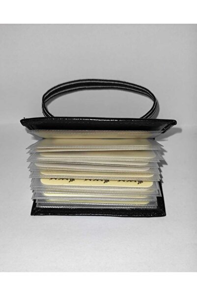 firdevsi hobi Πορτοφόλι με διαφανή θήκη για κάρτες από γνήσιο δέρμα με κάθετο κάλυμμα από καουτσούκ