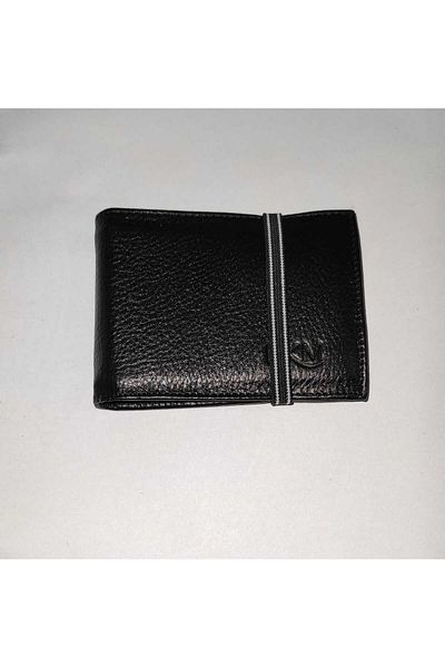firdevsi hobi real leather horizontal elastic transparent card holder wallet