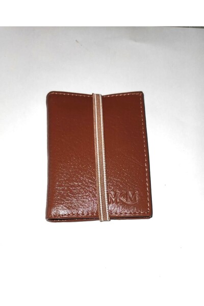 firdevsi hobi Πορτοφόλι με διαφανή θήκη για κάρτες από γνήσιο δέρμα με κάθετο κάλυμμα από καουτσούκ