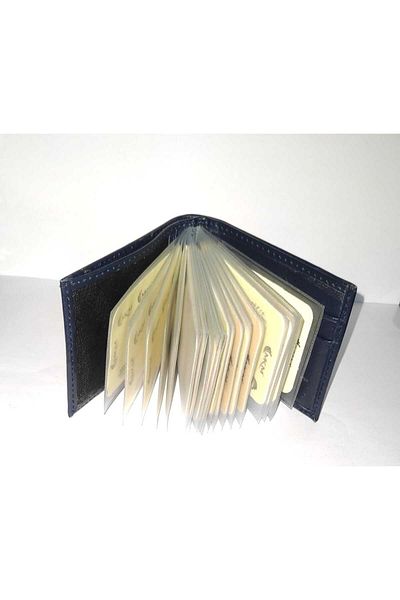 firdevsi hobi real leather horizontal transparent card holder wallet