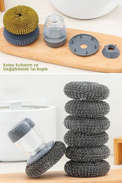 Trendpoint Dishwashing Wire with Detergent Tank Practical Cleaning Wire Bathroom Sink