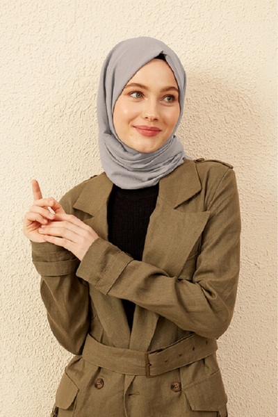 Madame Polo Luxury Cotton Shawl - gray