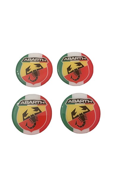 İKTUNING Abarth Fiat Logolu Punto 500 56 Mm Jant Göbek Damla Stıcker (YEŞİL-S...
