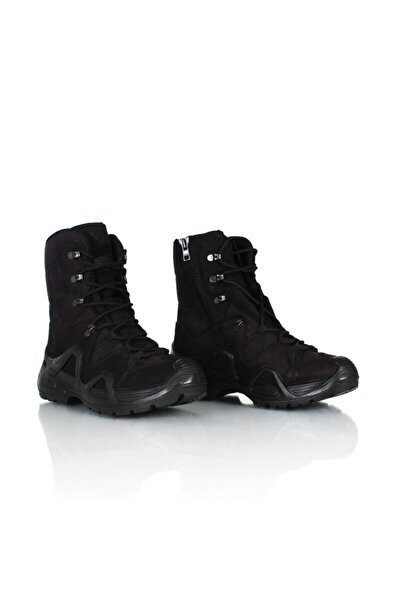 Vogel Unisex Siyah Fermuarlı Askeri Bot M1491