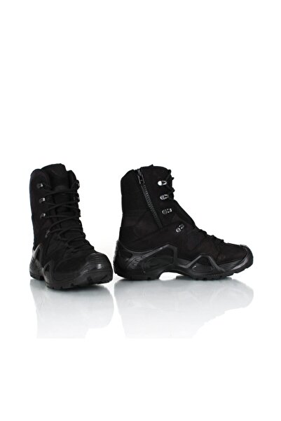 Vogel Unisex Siyah Fermuarlı Askeri Bot M1491