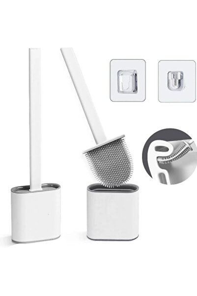 GODHLIFE فرشاة تنظيف المرحاض والحمام من السيليكون وحامل فرشاة المرحاض GODHLIF...