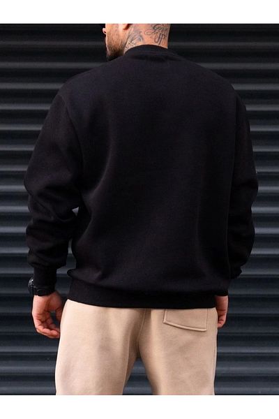 Mad&Calf Ανδρικό φούτερ Basic Plain Crew Neck Oversize