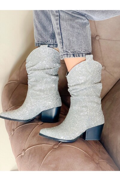 irmona TOKYO GÜMÜŞ TAŞLI KÖRÜKLÜ DALLAS KISA BOT