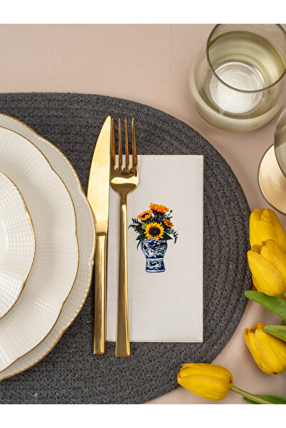 Rima Tasarım عباد الشمس بلو بلانك مناديل التقديم 20 قطعة