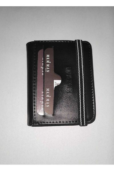 firdevsi hobi leather look vertical rubber card holder wallet