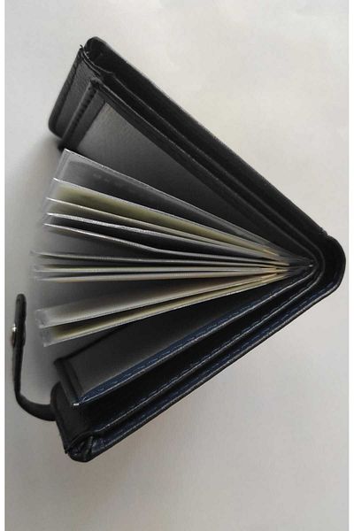 firdevsi hobi leather look horizontal snap card holder wallet