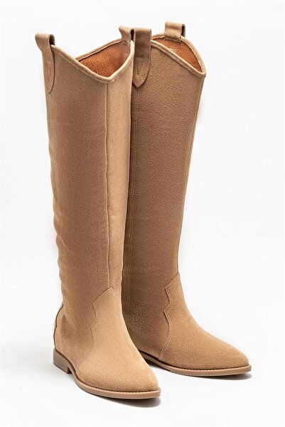 Elle Shoes Ταν Δερμάτινα Γυναικεία Μποτάκια Western